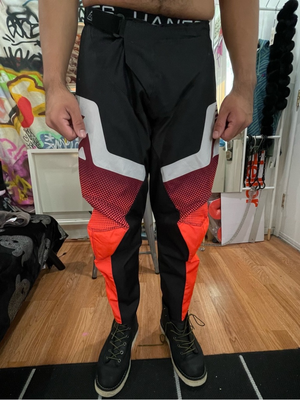 Orange and Black Motocross Pants Men's Size 32 EUC